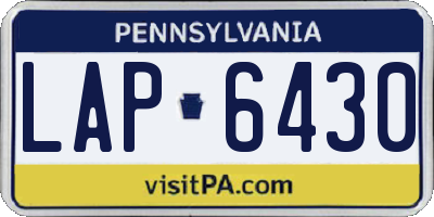 PA license plate LAP6430