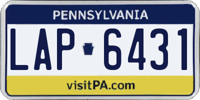 PA license plate LAP6431