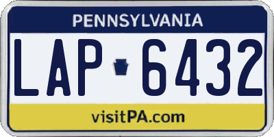 PA license plate LAP6432