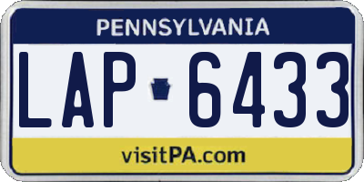 PA license plate LAP6433
