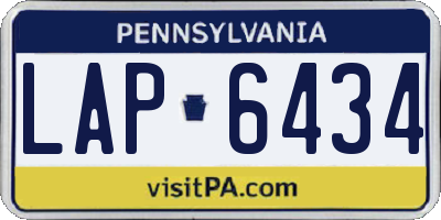 PA license plate LAP6434