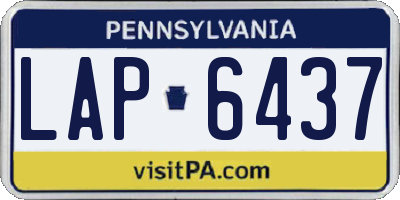 PA license plate LAP6437