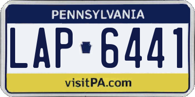 PA license plate LAP6441