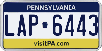 PA license plate LAP6443