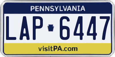 PA license plate LAP6447