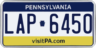 PA license plate LAP6450