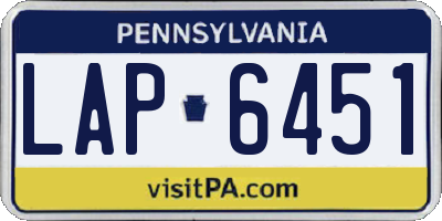 PA license plate LAP6451