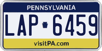 PA license plate LAP6459