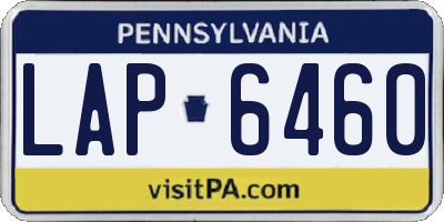 PA license plate LAP6460