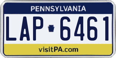 PA license plate LAP6461
