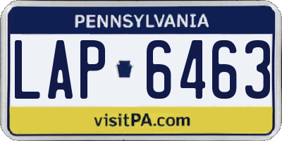 PA license plate LAP6463