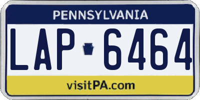 PA license plate LAP6464