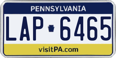 PA license plate LAP6465