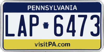 PA license plate LAP6473