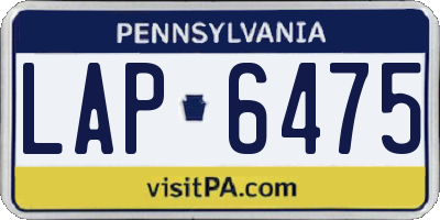 PA license plate LAP6475