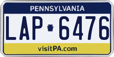 PA license plate LAP6476
