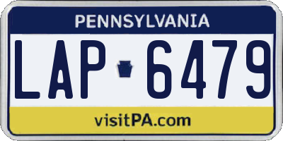 PA license plate LAP6479