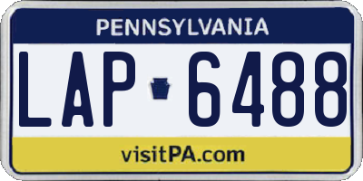 PA license plate LAP6488