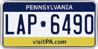 PA license plate LAP6490