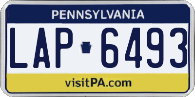 PA license plate LAP6493