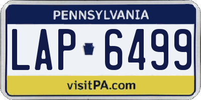 PA license plate LAP6499