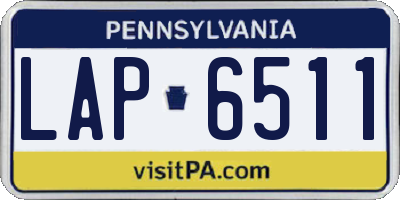 PA license plate LAP6511
