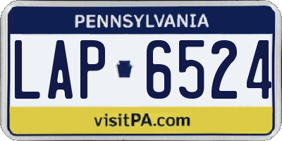 PA license plate LAP6524