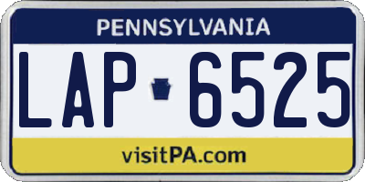 PA license plate LAP6525