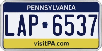 PA license plate LAP6537