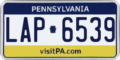 PA license plate LAP6539
