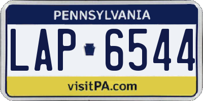 PA license plate LAP6544