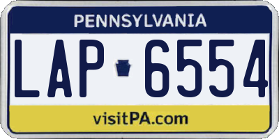 PA license plate LAP6554