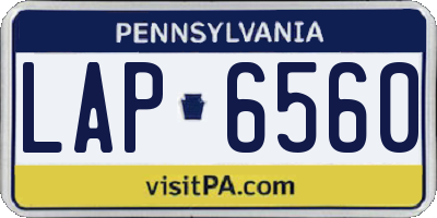 PA license plate LAP6560