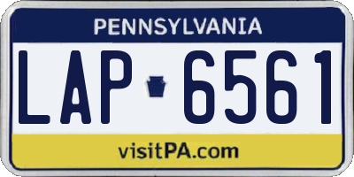 PA license plate LAP6561