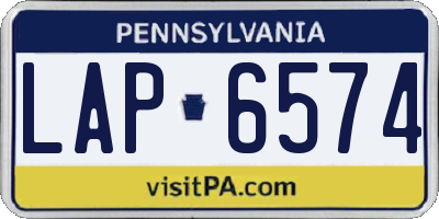 PA license plate LAP6574