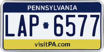 PA license plate LAP6577