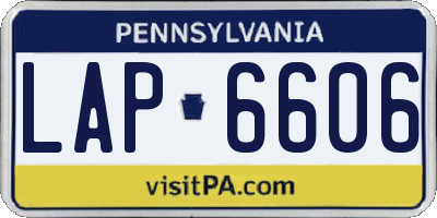PA license plate LAP6606