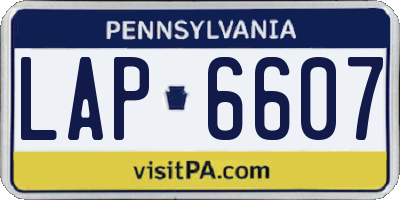 PA license plate LAP6607