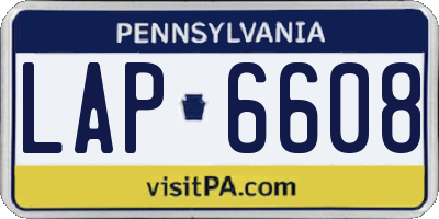 PA license plate LAP6608