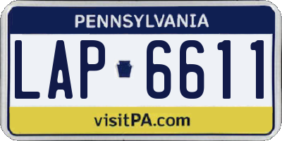 PA license plate LAP6611