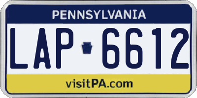 PA license plate LAP6612