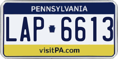 PA license plate LAP6613