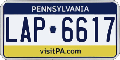PA license plate LAP6617