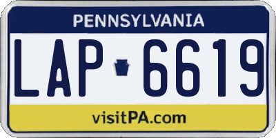 PA license plate LAP6619