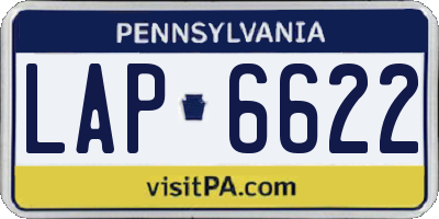 PA license plate LAP6622