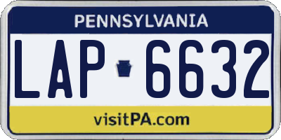 PA license plate LAP6632