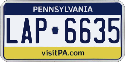 PA license plate LAP6635