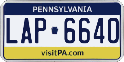 PA license plate LAP6640