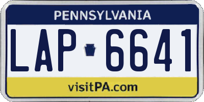 PA license plate LAP6641