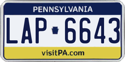 PA license plate LAP6643